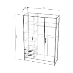 Szafa 3 drzwiowa HUGO