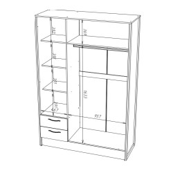 Szafa 3 drzwiowa HUGO